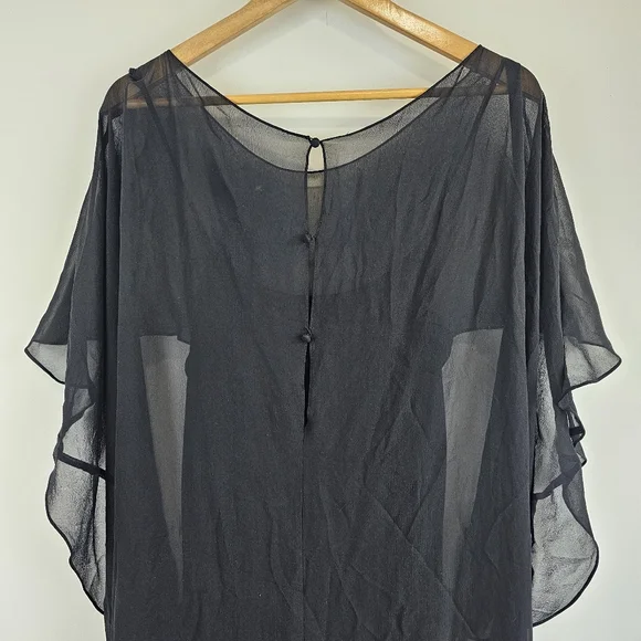 Rickie Freeman by Teri Jon Women's Black Silk Jewel Midi Dress Size 14 $440 MSRP - Picture 7 of 16